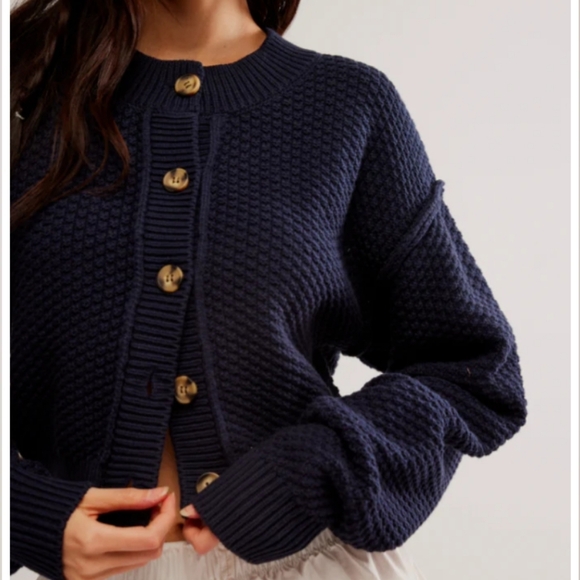 Free People Lila Cardigan in Sky Captain  XS NWT - Picture 7 of 13